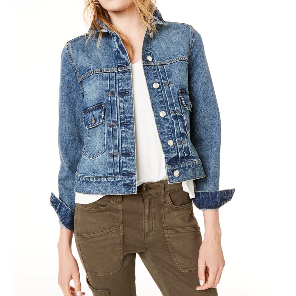 Oat cotton denim jacket Lucia